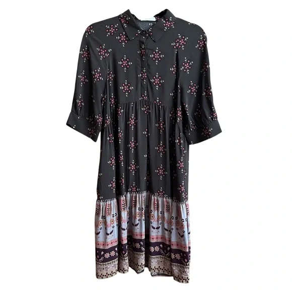 NATURAL LIFE | Dresses | Natural Life Becca Mini Dress Flowy Boho  Cottagecore Floral Print Brown Pink | Poshmark